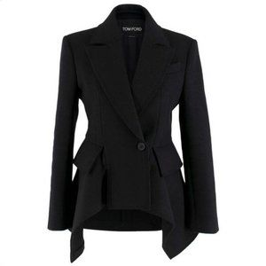 AUTHENTIC Tom Ford Black Virgin WOOL & Cashmere Blazer SIZE 40 -US 4